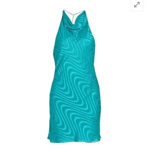 Amanda Uprichard Kimball Wave Print Minidress